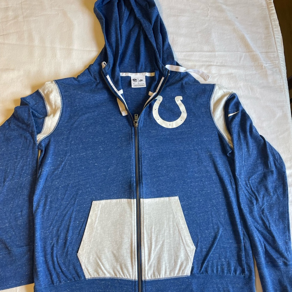 Nike Blue Zip-Up Hoodie with White Accents